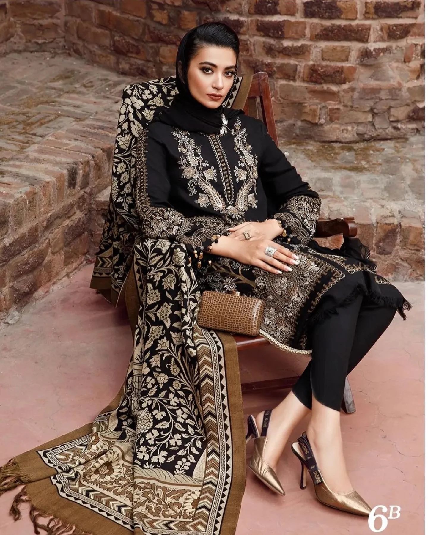 Rayon black embroidered casual wear - Image 3